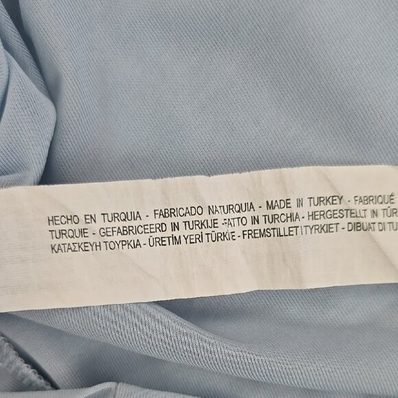 ZARA Basic Women's Light Blue Embroidered Lace Pencil Skirt Back Slit Size M - Picture 10 of 15